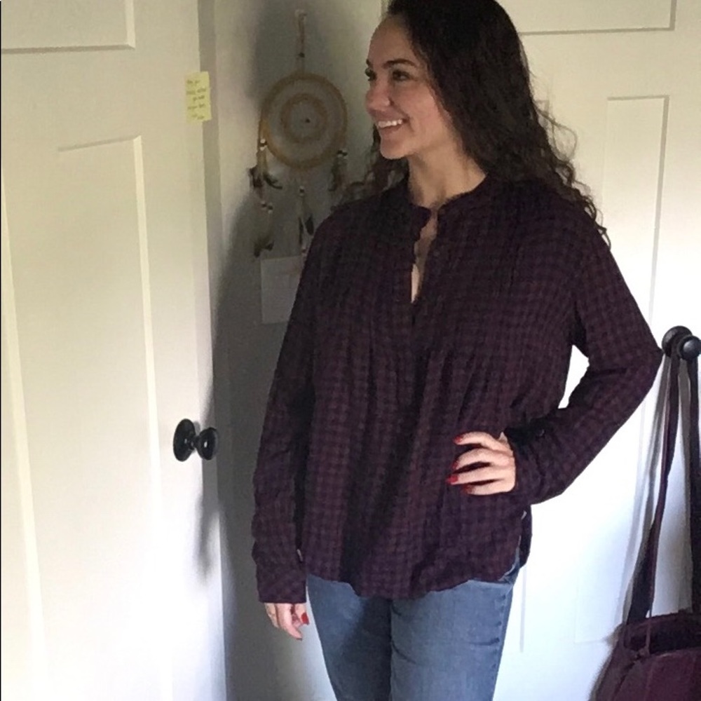 Maroon plaid shirt